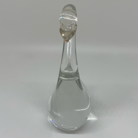 Vintage Hand Blown Clear Art Glass Swan or Goose Figurine - Picture 2 of 9